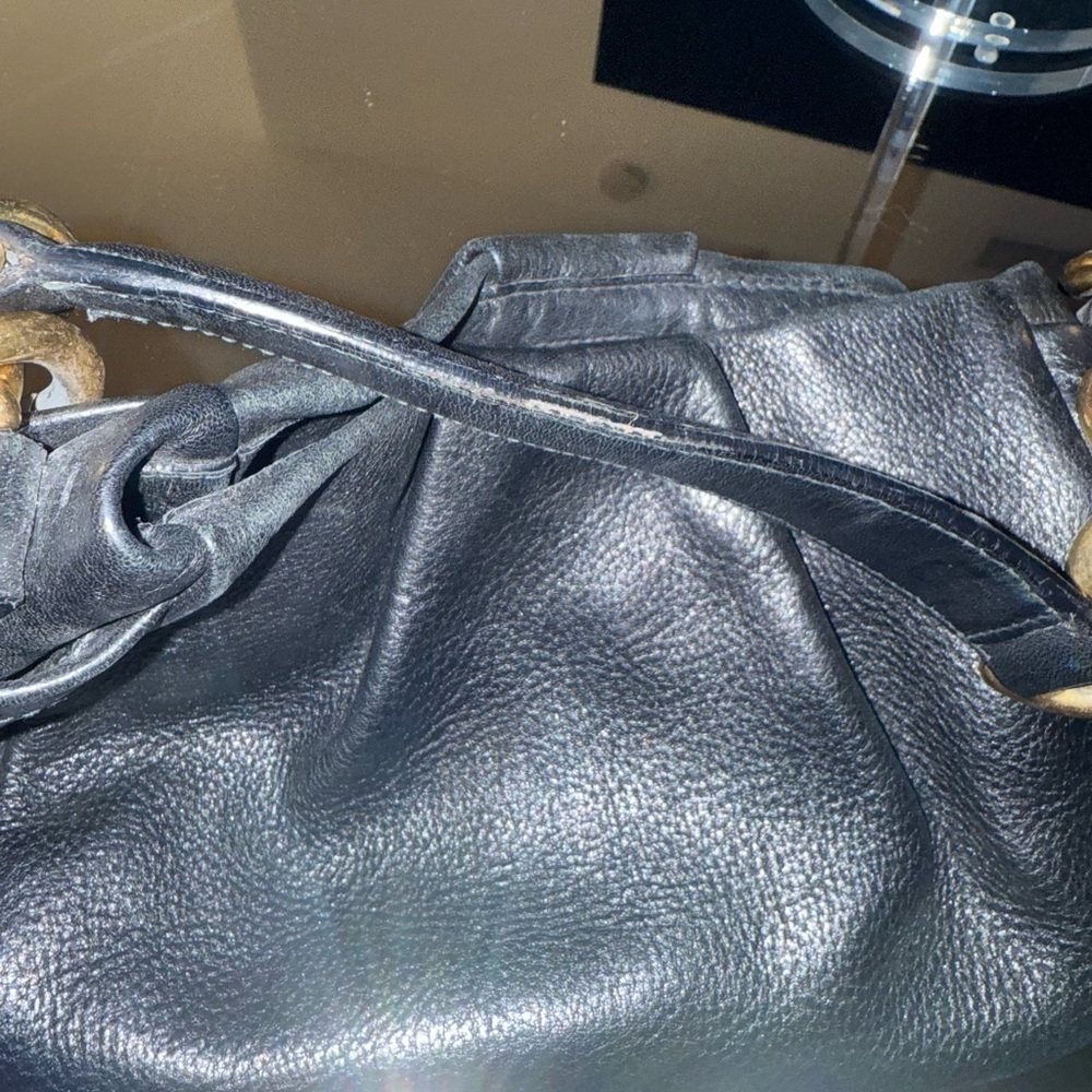 Prada Black Leather Shoulder Bag with Gold Chain - Picture 9 of 11